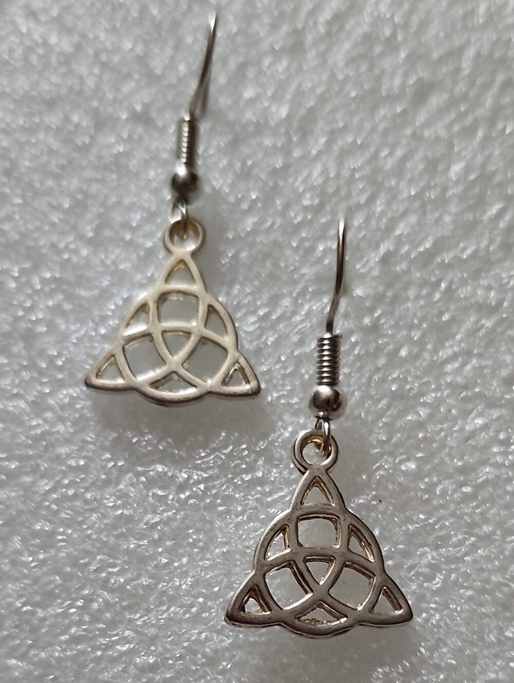 Hand Crafted Silver Trinity Knot Dangle Earrings